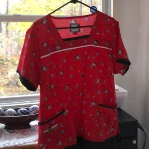 Christmas scrub top